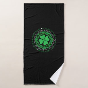 Irish Blessing Celtic Knot 4 Leaf Clover - St. Pat Bath Towel