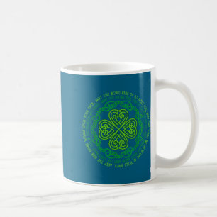 Irish Blessing Celtic Knot & 4-leaf Clover Luc Coffee Mug