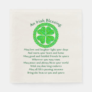 Irish Blessing Celtic Shamrock Party Medium Napkin