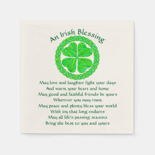 Irish Blessing Celtic Shamrock Party Small Napkin