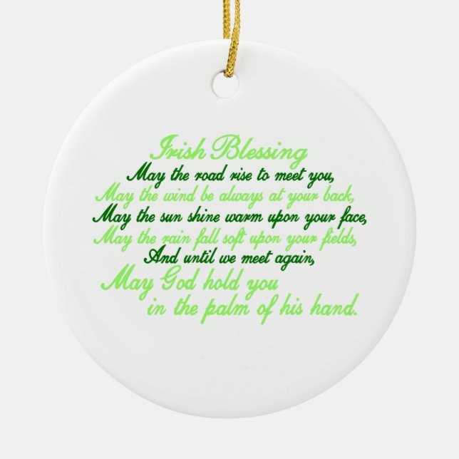 Irish Blessing Ceramic Ornament (Front)