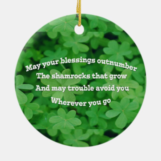 Irish Blessing Ceramic Tree Decoration (Back)