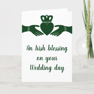 Irish Blessing Claddagh Heart Customisable Wedding Card