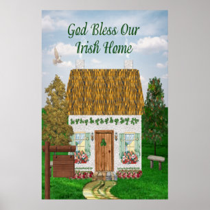 Irish Blessing Cottage Poster