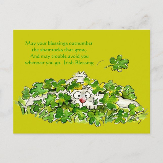 Irish Blessing Cute Cartoon St. Paddys Postcards (Front)