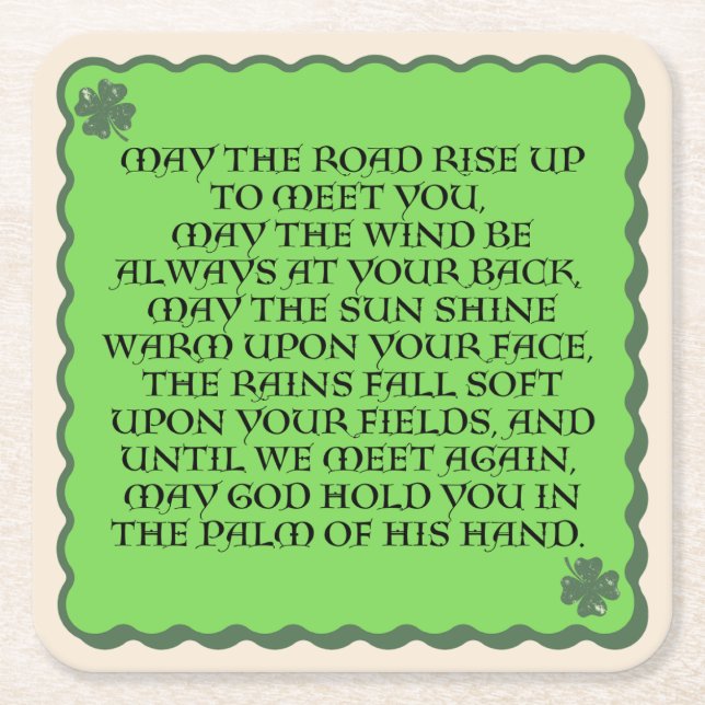 Irish Blessing Drink Coasters (Front)