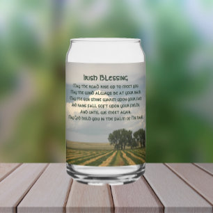 Irish Blessing Farmland Landscape Can Glass