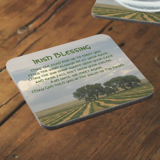 Irish Blessing Farmland Landscape Coaster (In Situ Angled)