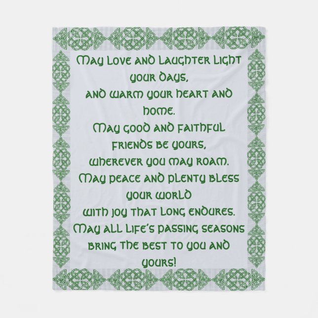 Irish Blessing Fleece Blanket (Front)