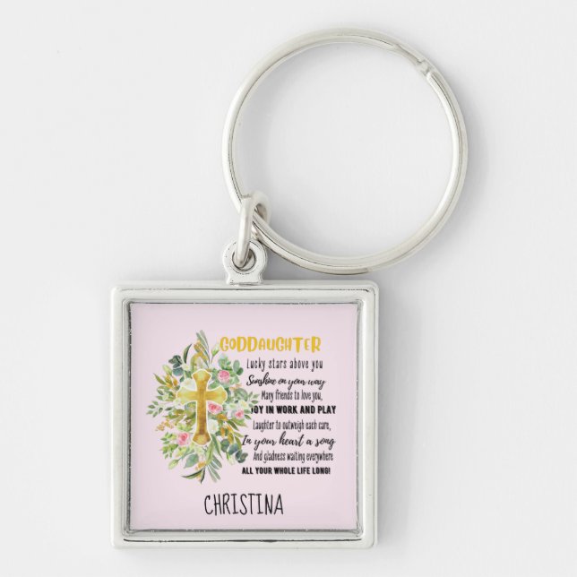 Irish Blessing For GODDAUGHTER - Personalised Gift Key Ring (Front)