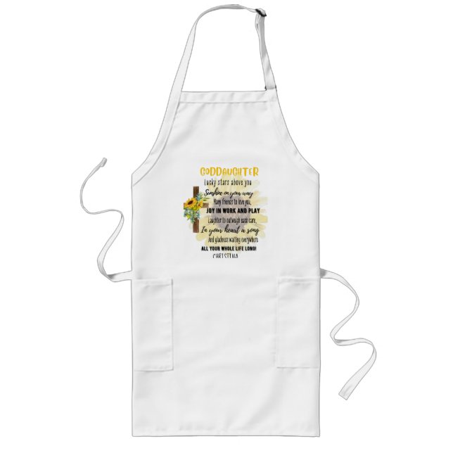 Irish Blessing For GODDAUGHTER - Personalised Gift Long Apron (Front)