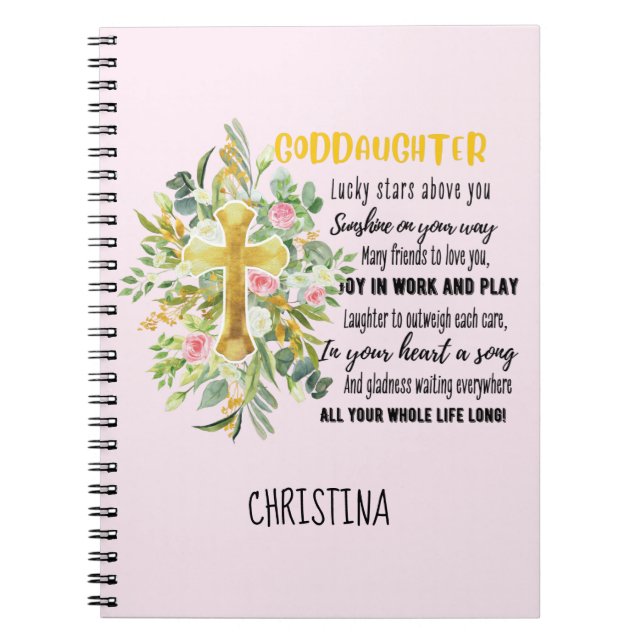 Irish Blessing For GODDAUGHTER - Personalised Gift Notebook (Front)