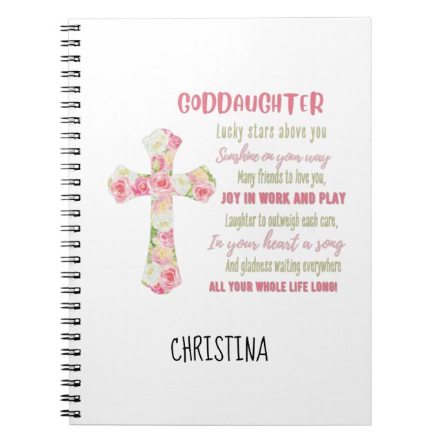 Irish Blessing For GODDAUGHTER - Personalised Gift Notebook (Front)