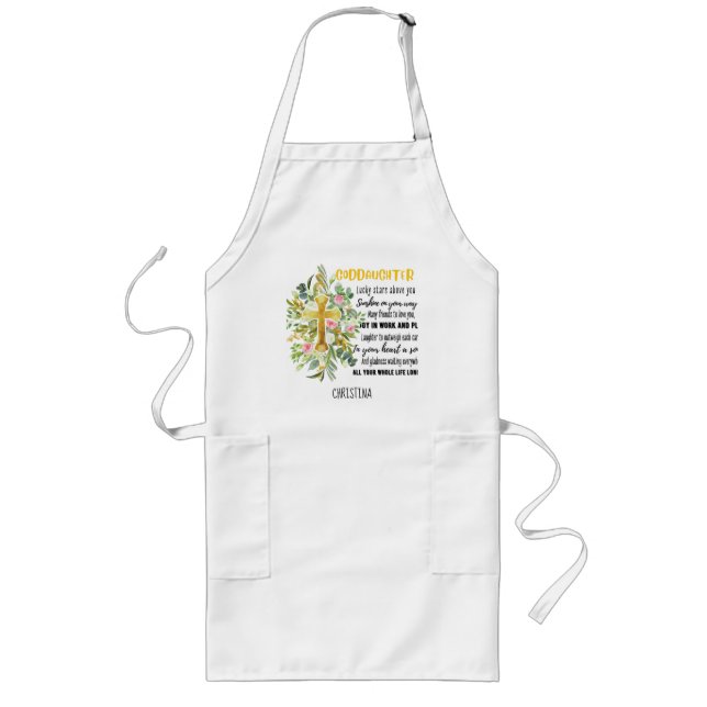 Irish Blessing For GODDAUGHTER - Personalized Gift Long Apron (Front)