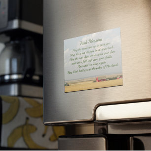 Irish Blessing Golden Wheat Fields Magnetic Card