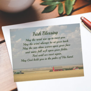Irish Blessing Golden Wheat Fields Postcard