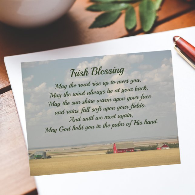 Irish Blessing Golden Wheat Fields Postcard (Creator Uploaded)