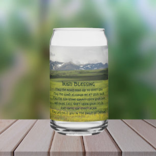Irish Blessing Green Valley Landscape Can Glass