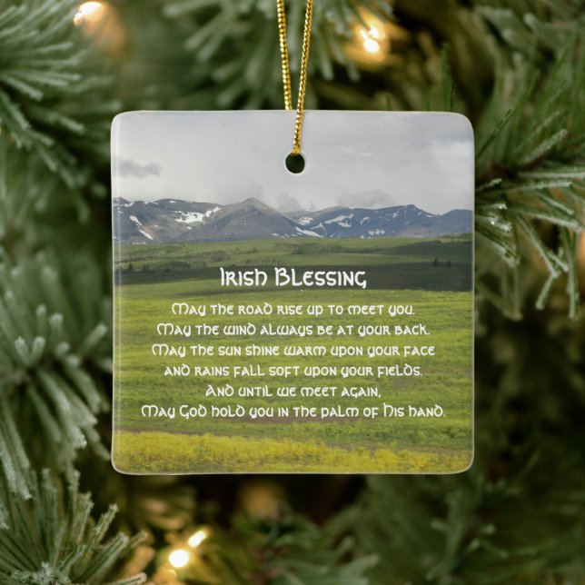 Irish Blessing Green Valley Landscape Ceramic Tree Decoration (Tree)