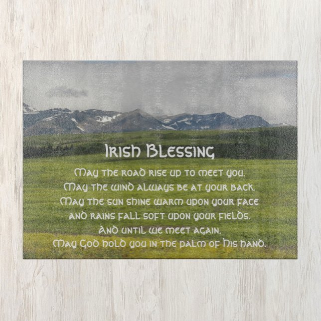 Irish Blessing Green Valley Landscape Cutting Board (In Situ)