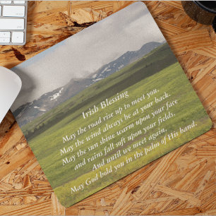 Irish Blessing Green Valley Landscape Mouse Pad