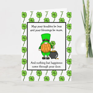 Irish Blessing   Happy St Patrick's Day    Gnome Card