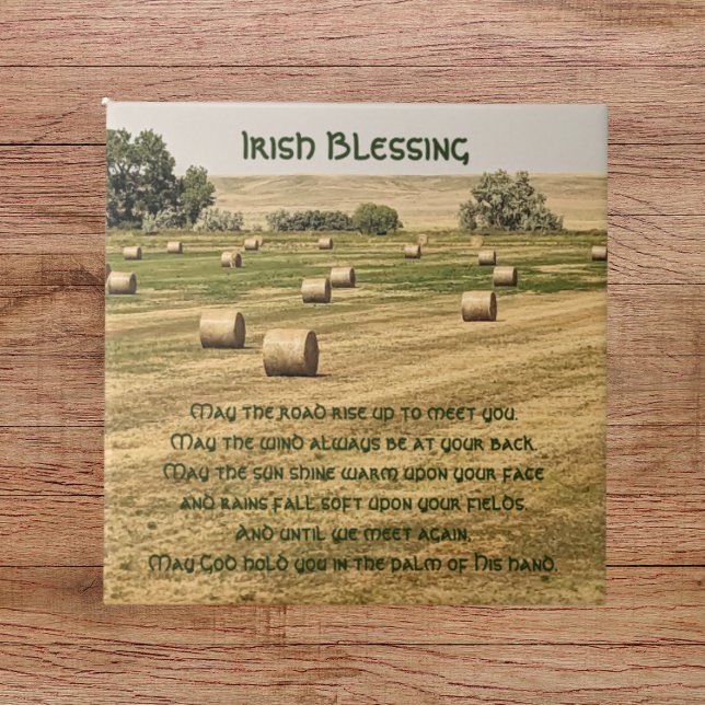 Irish Blessing Hay Bales in a Field Ceramic Tile (In Situ)