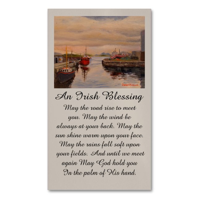 Irish Blessing Heartfelt Condolences with Reds Magnetic Business Card (Front Vertical)