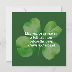 Irish Blessing Heaven Half Hour Before Devil Knows Card