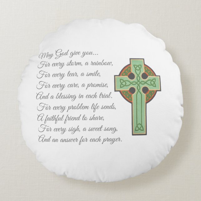 Irish Blessing II Round Cushion (Front)