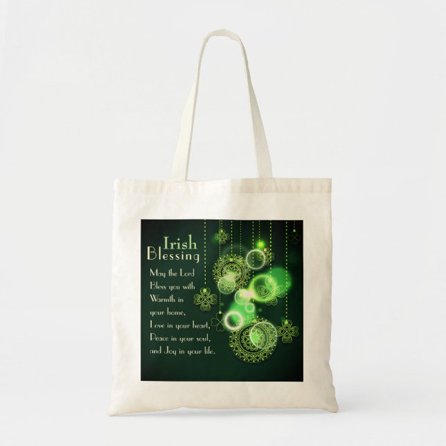 Irish Blessing, Lord Bless You Peace in Your Soul Tote Bag (Front)