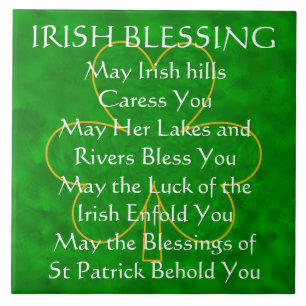 Irish Blessing - "May the Irish Hills Caress You" Ceramic Tile