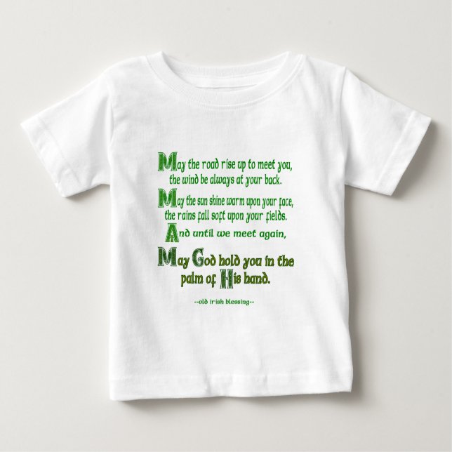 Irish Blessing May the Road Rise to Meet You Baby T-Shirt (Front)