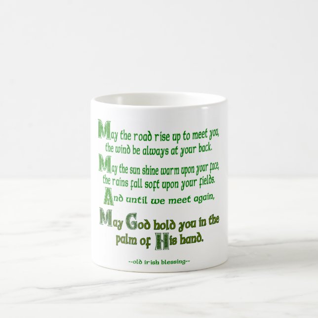 Irish Blessing May the Road Rise to Meet You Coffee Mug (Center)