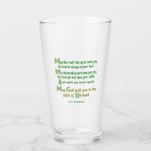 Irish Blessing May the Road Rise to Meet You Glass