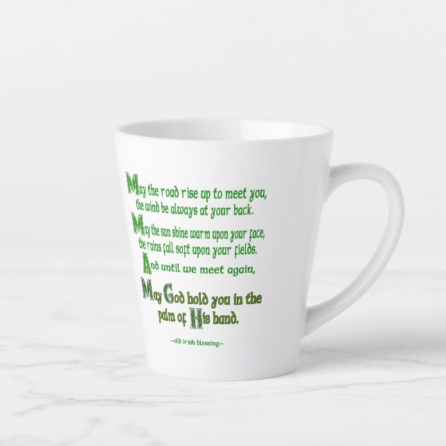 Irish Blessing May the Road Rise to Meet You Latte Mug (Right)