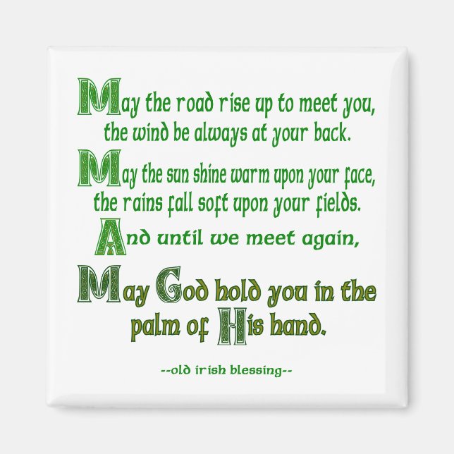 Irish Blessing May the Road Rise to Meet You Magnet (Front)