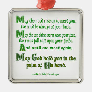Irish Blessing May the Road Rise to Meet You Metal Ornament