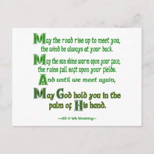 Irish Blessing May the Road Rise to Meet You Postcard
