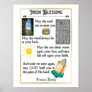 Irish Blessing May The Road Rise Up to Meet You Poster