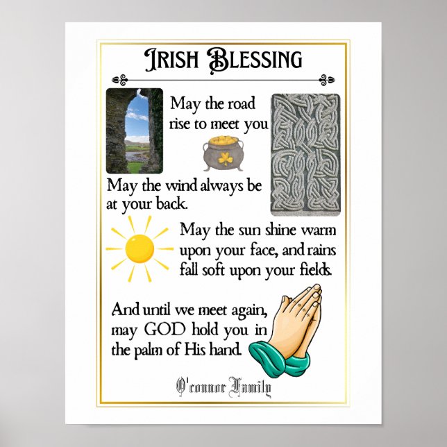 Irish Blessing May The Road Rise Up to Meet You Poster (Front)