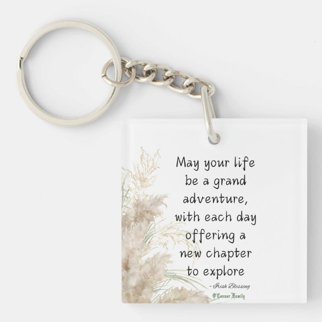 Irish Blessing May Your Life Be a Grand Adventure Key Ring (Front)
