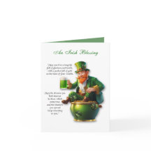 Irish blessing note card blank