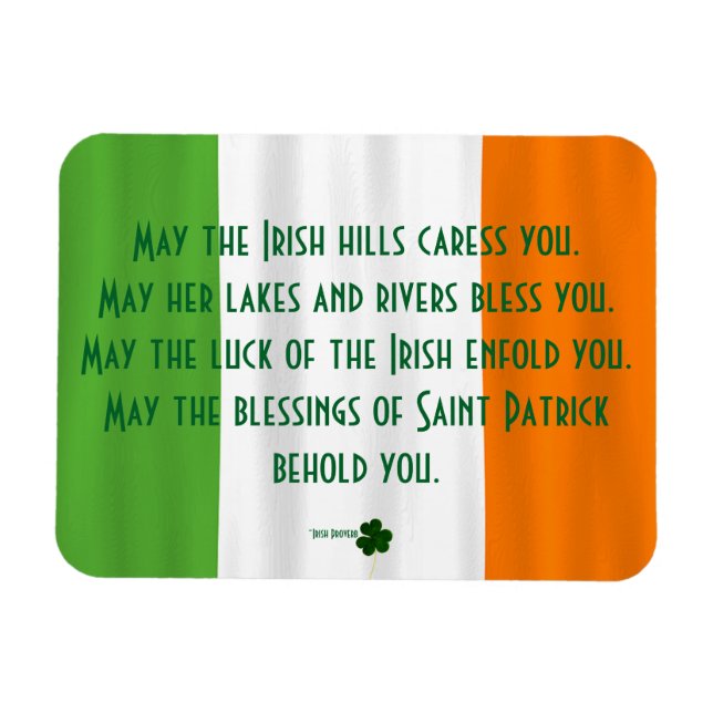 Irish Blessing of St. Patrick Flag Shamrock Magnet (Horizontal)