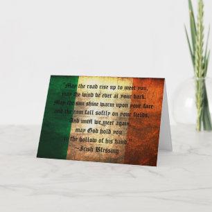 Irish Blessing on Distressed Flag Greeting Card