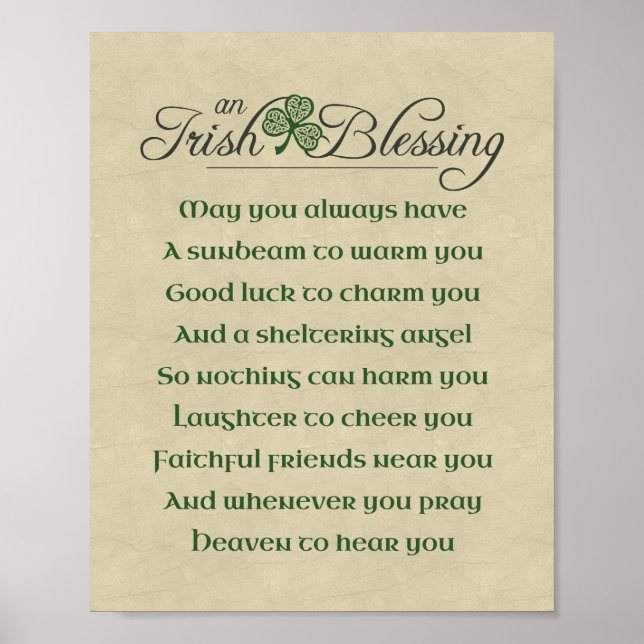 Irish Blessing Poster (Front)