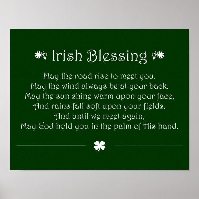 Irish Blessing Poster (Front)