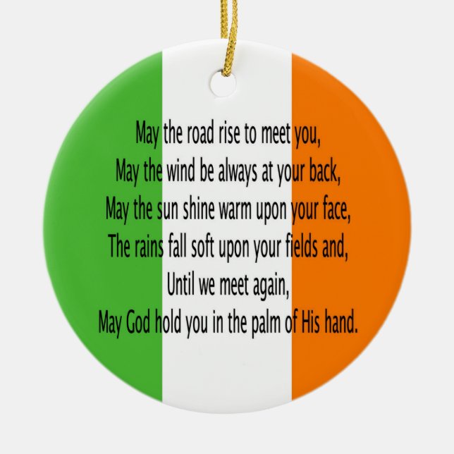 Irish Blessing Prayer Ceramic Ornament (Front)