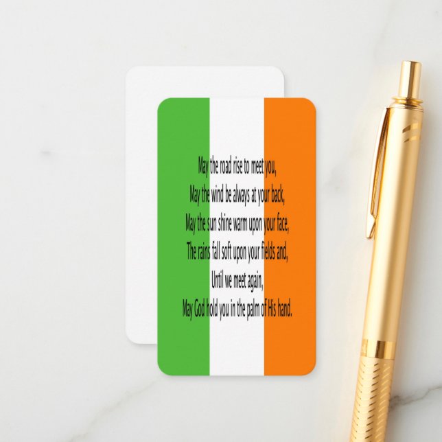 Irish Blessing Prayer Enclosure Card (Front/Back In Situ)