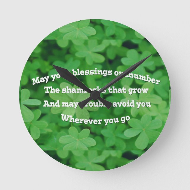 Irish Blessing Round Clock (Front)